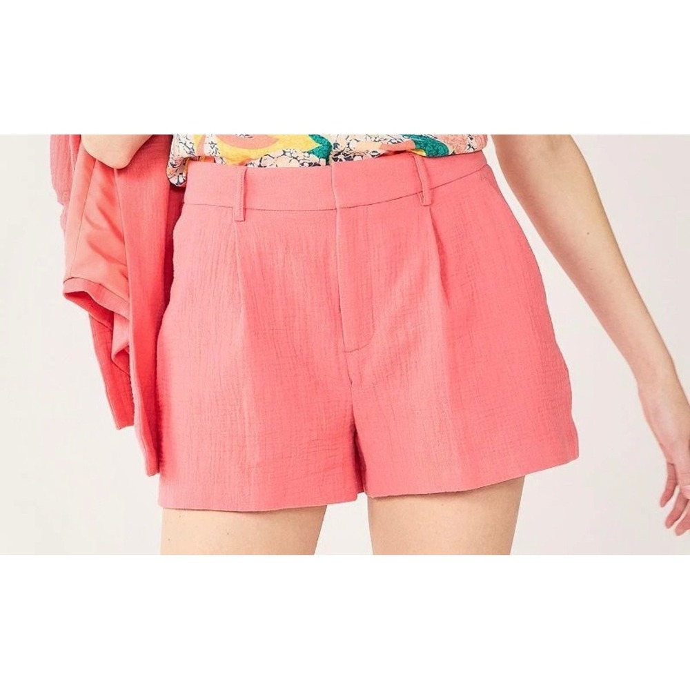 Nine West Womens Plus 4X Cruz Coral High Rise 100% Cotton Gauze Shorts NWT